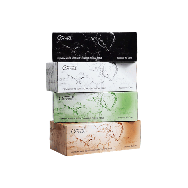 กระดาษเช็ดหน้า CORRECT หนา 2 ชั้น  150 แผ่น  (ชุด 4 กล่อง) คละสี_0